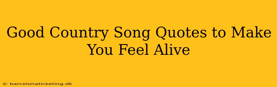 Good Country Song Quotes to Make You Feel Alive