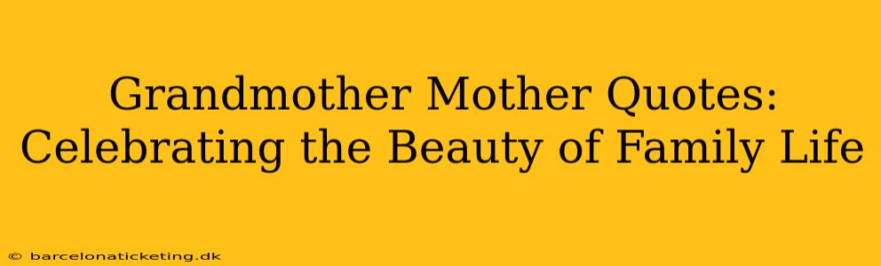Grandmother Mother Quotes:  Celebrating the Beauty of Family Life