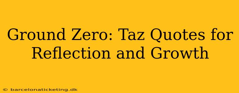 Ground Zero: Taz Quotes for Reflection and Growth