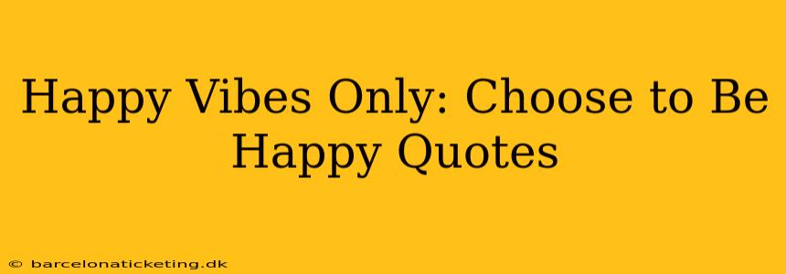 Happy Vibes Only: Choose to Be Happy Quotes