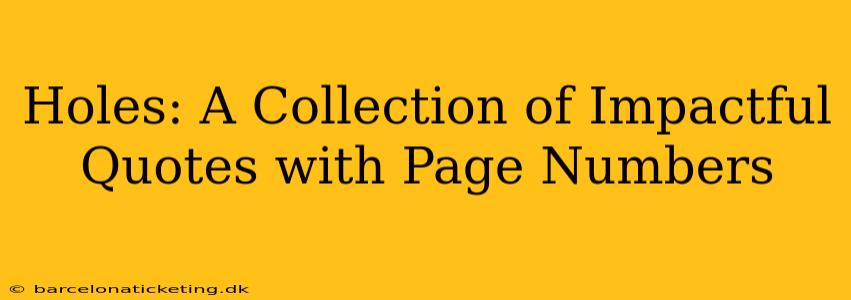 Holes: A Collection of Impactful Quotes with Page Numbers