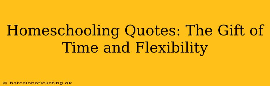 Homeschooling Quotes: The Gift of Time and Flexibility