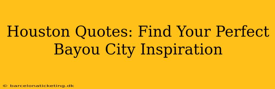 Houston Quotes: Find Your Perfect Bayou City Inspiration