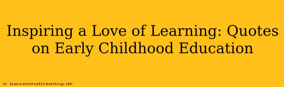 Inspiring a Love of Learning: Quotes on Early Childhood Education
