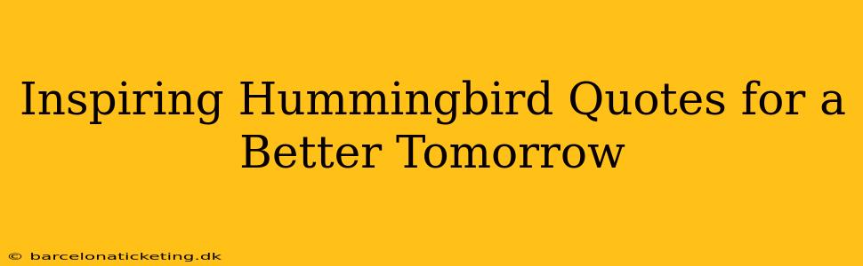 Inspiring Hummingbird Quotes for a Better Tomorrow