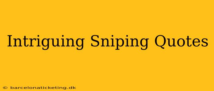 Intriguing Sniping Quotes