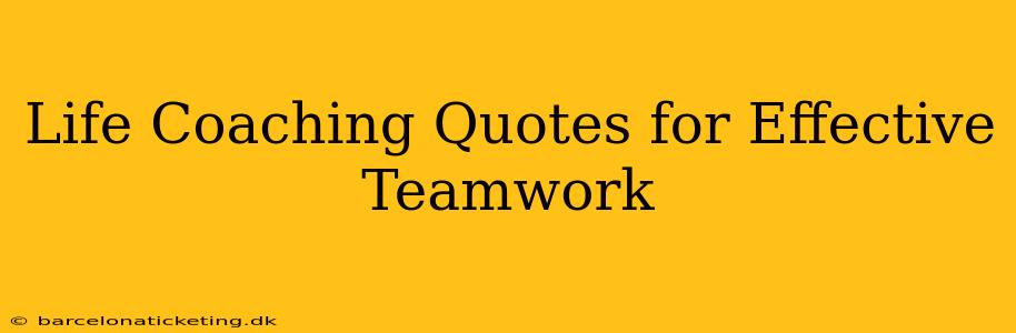 Life Coaching Quotes for Effective Teamwork