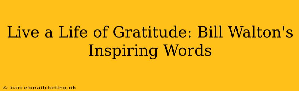 Live a Life of Gratitude: Bill Walton's Inspiring Words