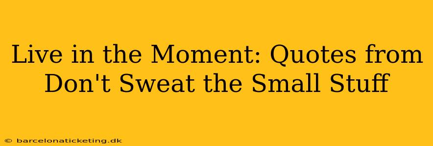 Live in the Moment: Quotes from Don't Sweat the Small Stuff