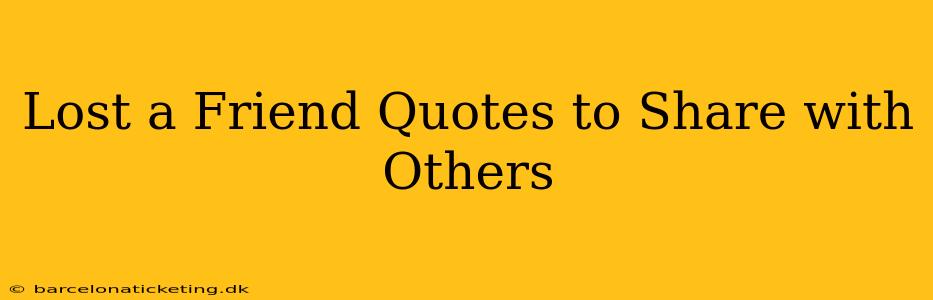 Lost a Friend Quotes to Share with Others