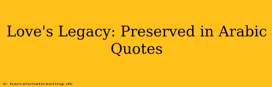 Love's Legacy: Preserved in Arabic Quotes