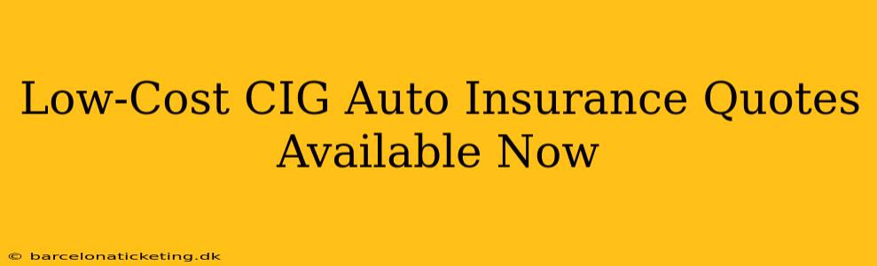 Low-Cost CIG Auto Insurance Quotes Available Now