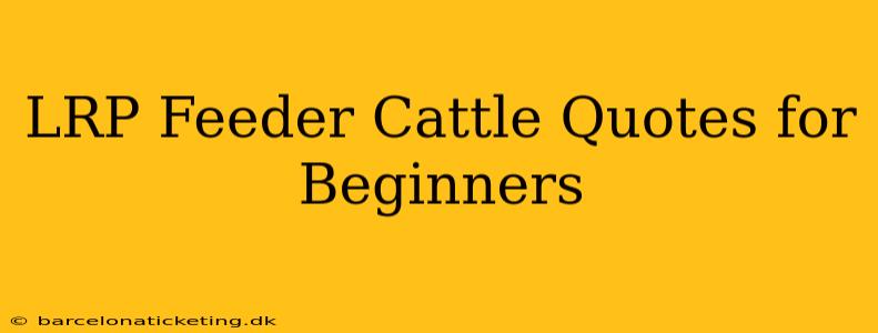 LRP Feeder Cattle Quotes for Beginners