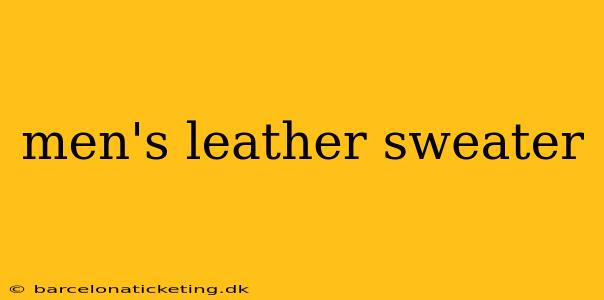 men's leather sweater