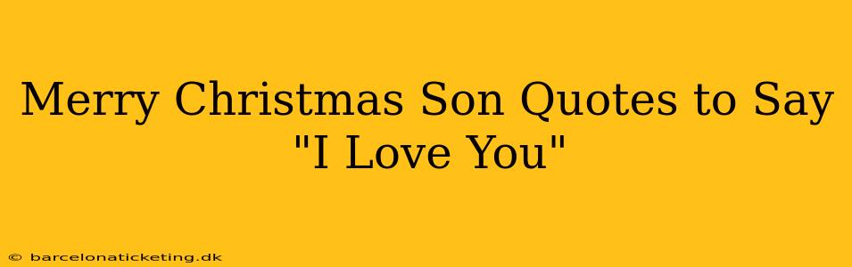 Merry Christmas Son Quotes to Say "I Love You"