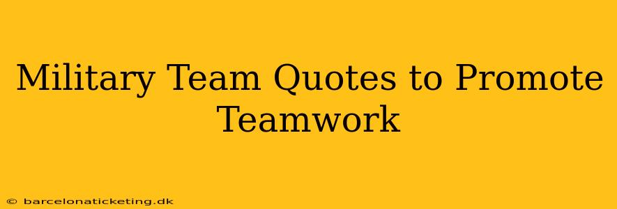 Military Team Quotes to Promote Teamwork