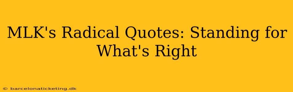 MLK's Radical Quotes: Standing for What's Right