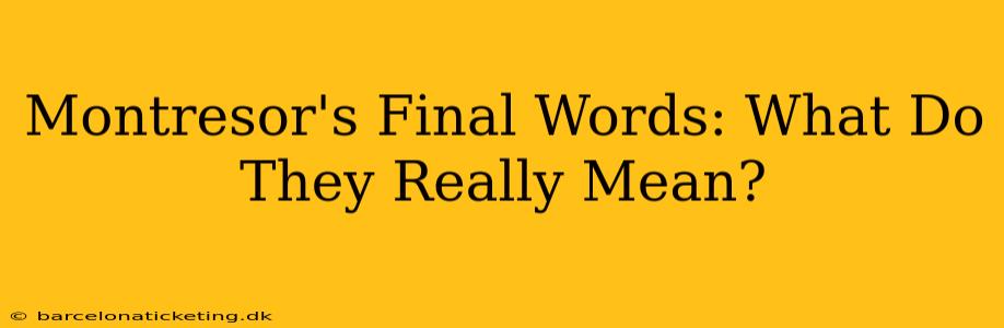 Montresor's Final Words: What Do They Really Mean?