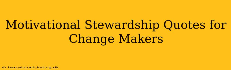 Motivational Stewardship Quotes for Change Makers