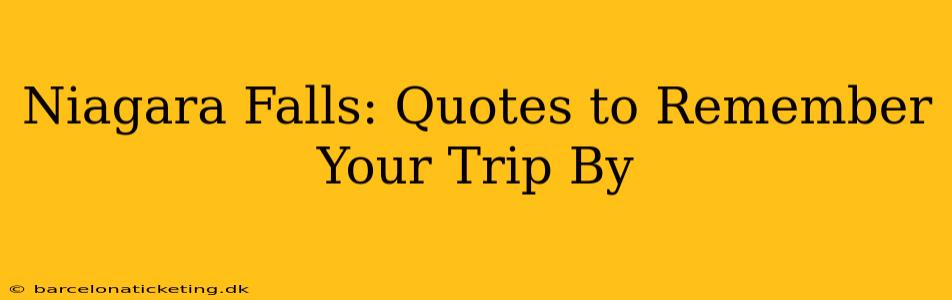 Niagara Falls: Quotes to Remember Your Trip By