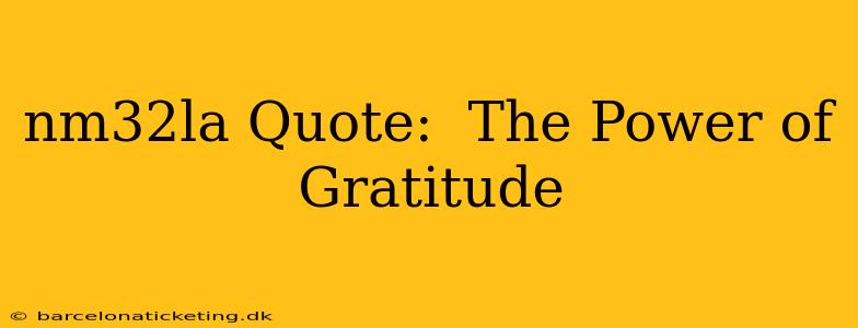 nm32la Quote:  The Power of Gratitude