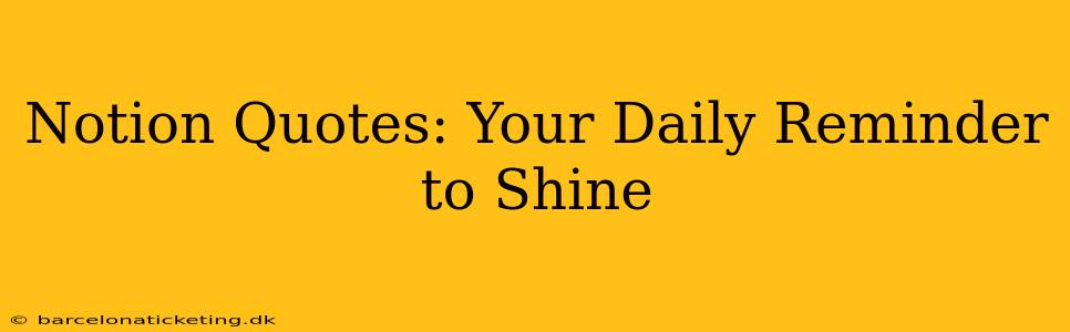Notion Quotes: Your Daily Reminder to Shine