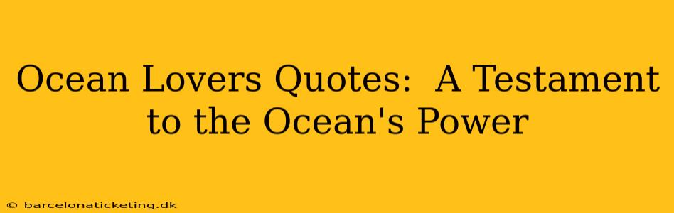 Ocean Lovers Quotes:  A Testament to the Ocean's Power