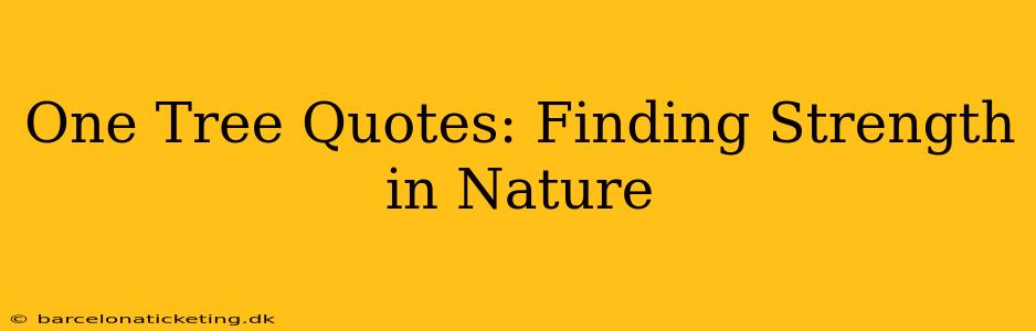 One Tree Quotes: Finding Strength in Nature