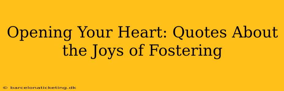 Opening Your Heart: Quotes About the Joys of Fostering