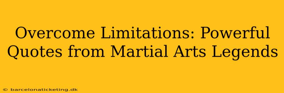 Overcome Limitations: Powerful Quotes from Martial Arts Legends