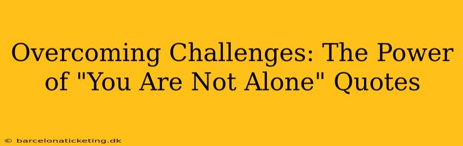 Overcoming Challenges: The Power of "You Are Not Alone" Quotes