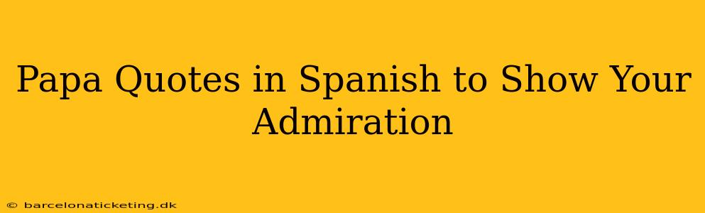 Papa Quotes in Spanish to Show Your Admiration