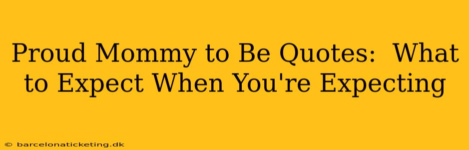 Proud Mommy to Be Quotes:  What to Expect When You're Expecting