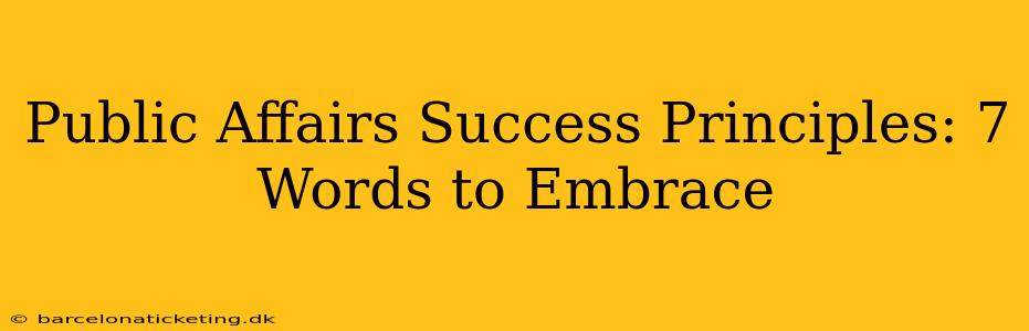 Public Affairs Success Principles: 7 Words to Embrace