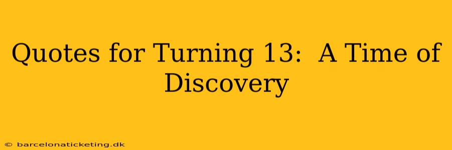 Quotes for Turning 13:  A Time of Discovery