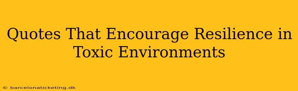 Quotes That Encourage Resilience in Toxic Environments