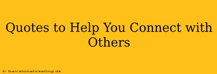 Quotes to Help You Connect with Others