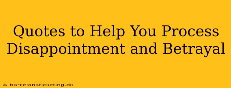 Quotes to Help You Process Disappointment and Betrayal