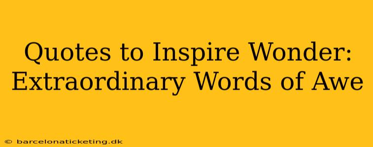 Quotes to Inspire Wonder: Extraordinary Words of Awe