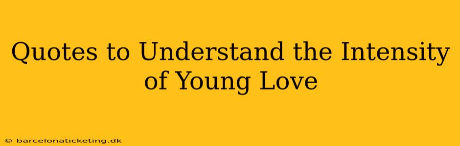 Quotes to Understand the Intensity of Young Love
