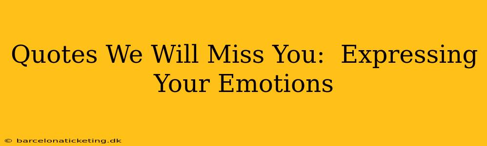 Quotes We Will Miss You:  Expressing Your Emotions