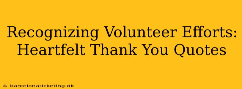 Recognizing Volunteer Efforts: Heartfelt Thank You Quotes