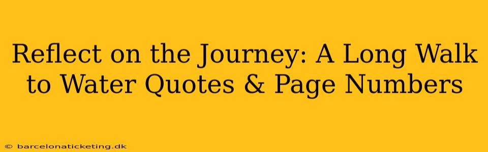 Reflect on the Journey: A Long Walk to Water Quotes & Page Numbers