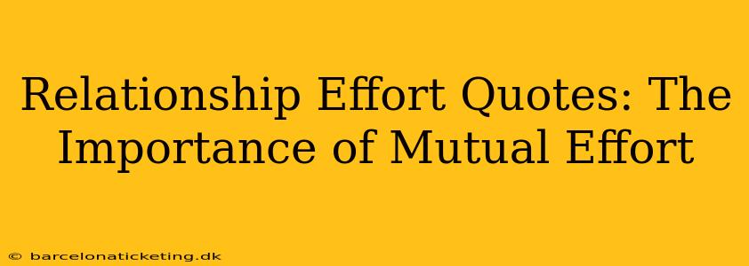 Relationship Effort Quotes: The Importance of Mutual Effort