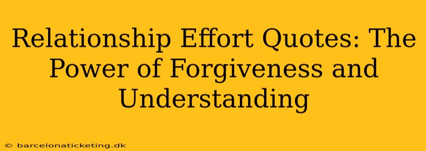 Relationship Effort Quotes: The Power of Forgiveness and Understanding