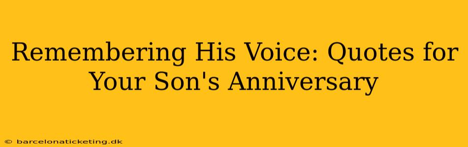 Remembering His Voice: Quotes for Your Son's Anniversary