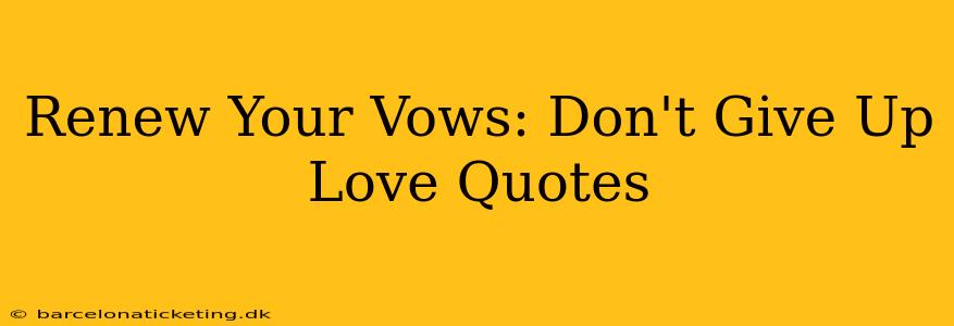 Renew Your Vows: Don't Give Up Love Quotes