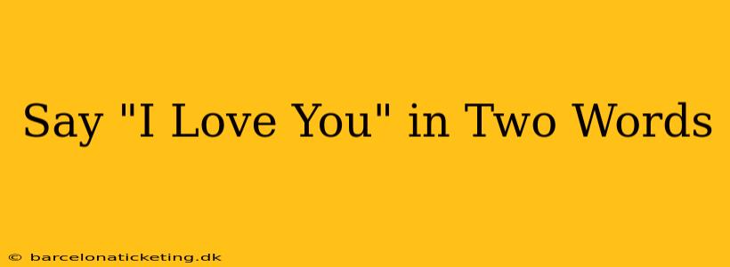 Say "I Love You" in Two Words