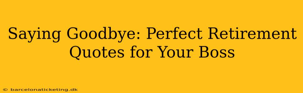 Saying Goodbye: Perfect Retirement Quotes for Your Boss