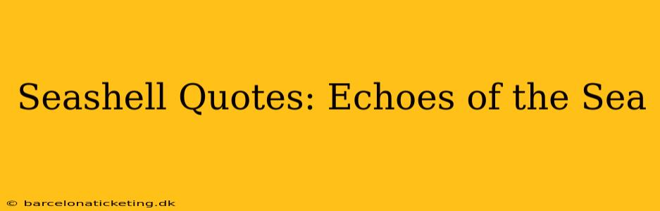Seashell Quotes: Echoes of the Sea